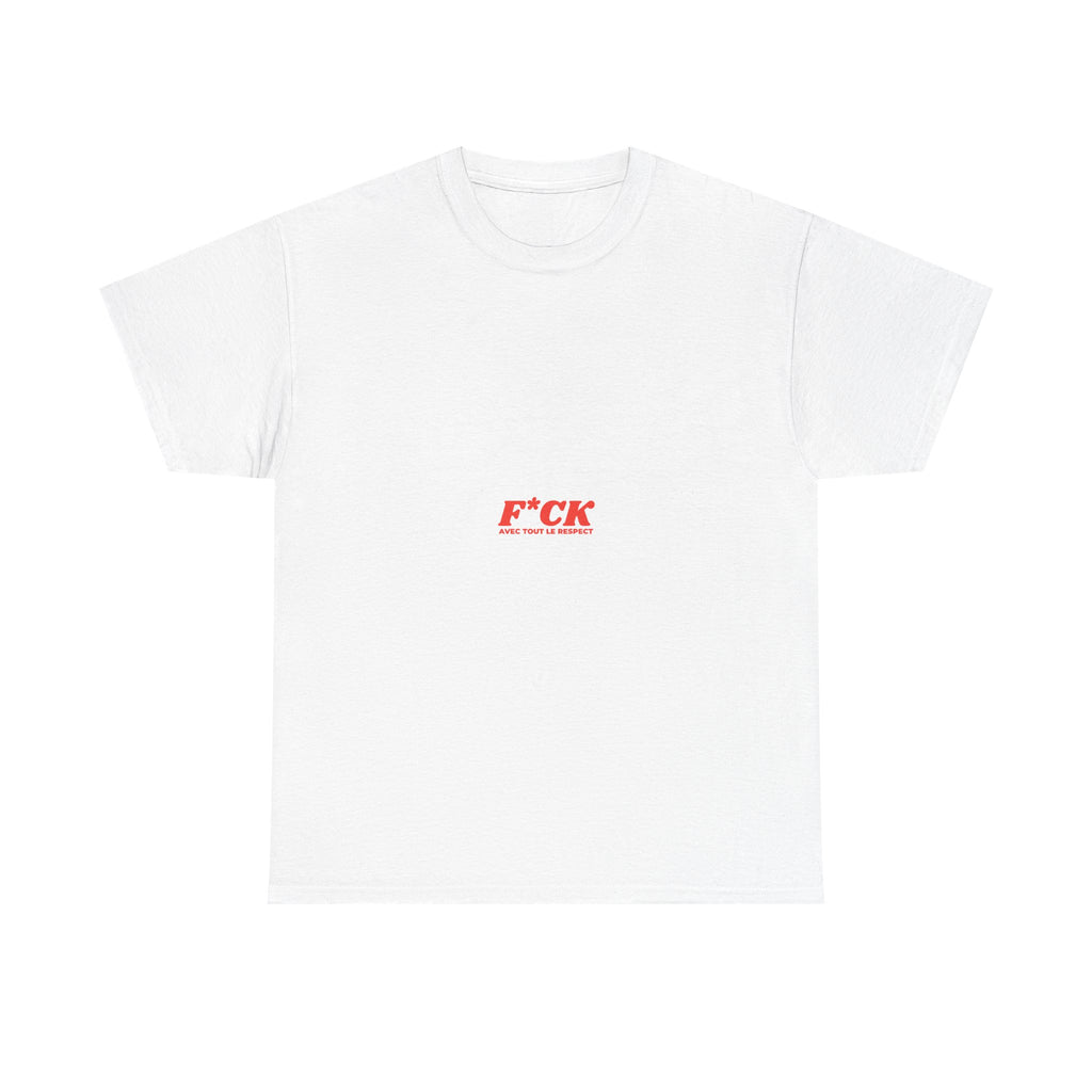Minimalist 'F*CK' Center Chest Tee - White Cotton Graphic Shirt