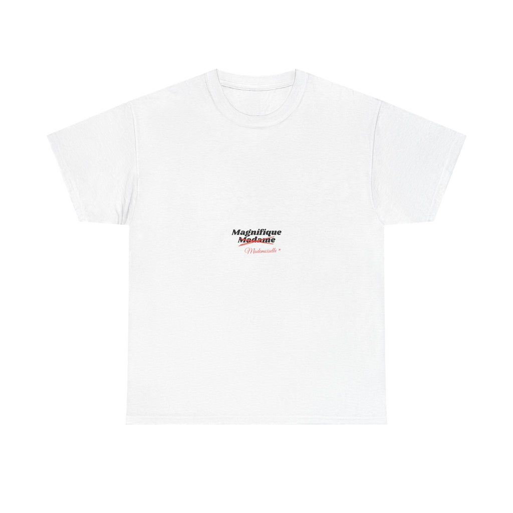 Minimal Script Logo Tee — Small Center Logo White T‑Shirt