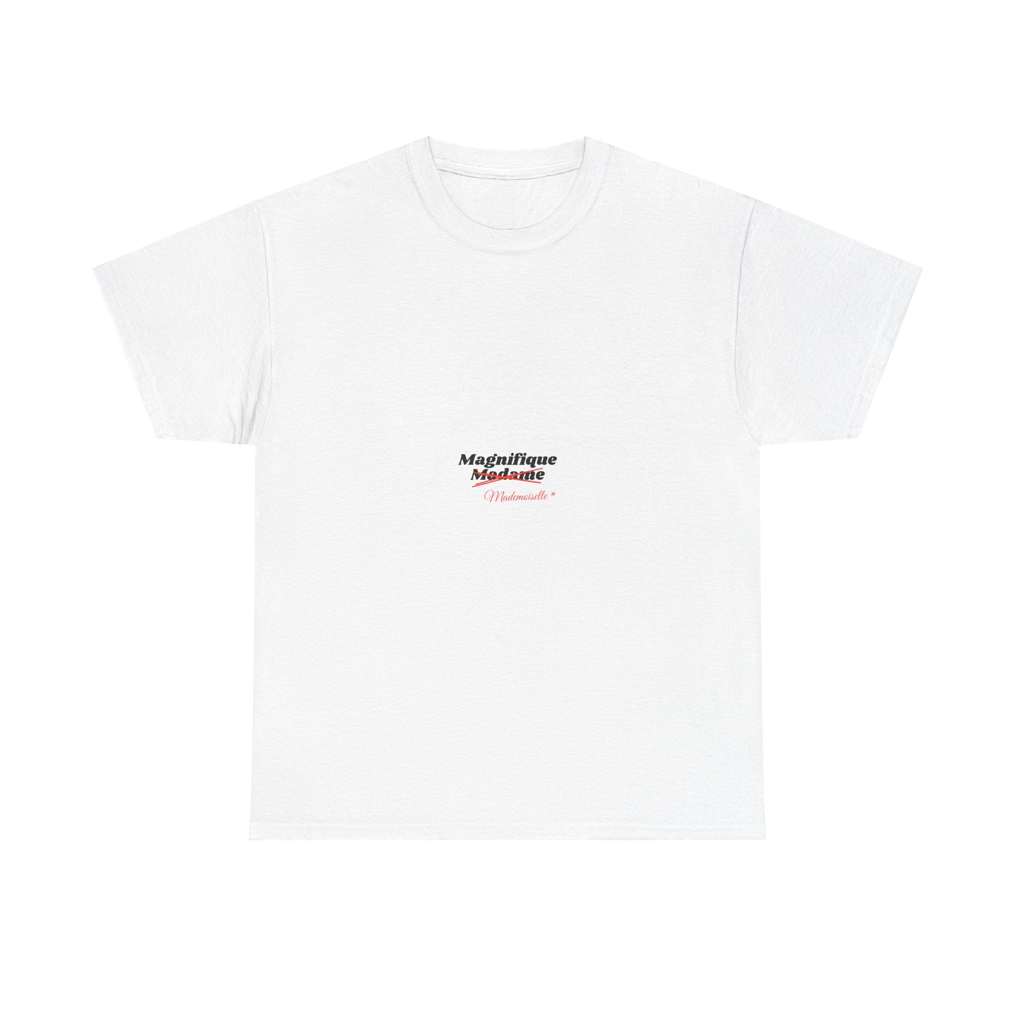 Minimal Script Logo Tee — Small Center Logo White T‑Shirt