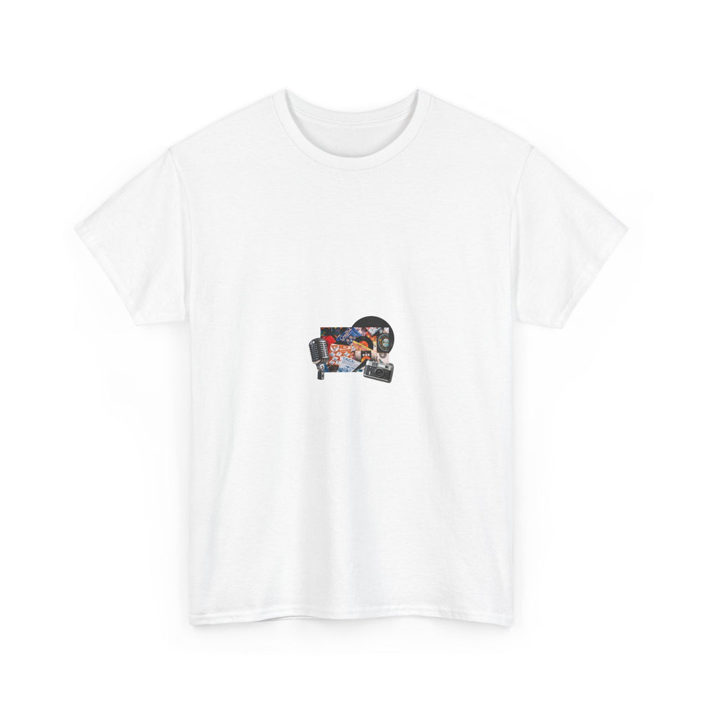 Graphic Tee — Retro Collage Music Design