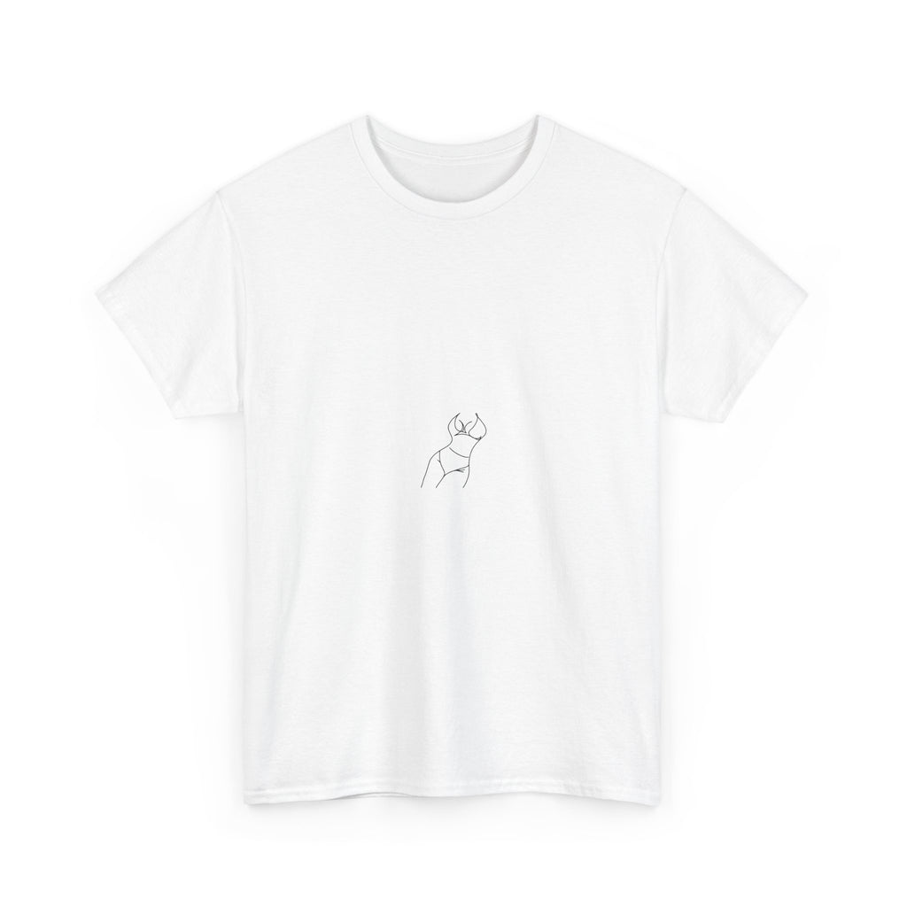 Minimal Line Art Crop Top Tee — Simple Abstract Woman Silhouette Shirt