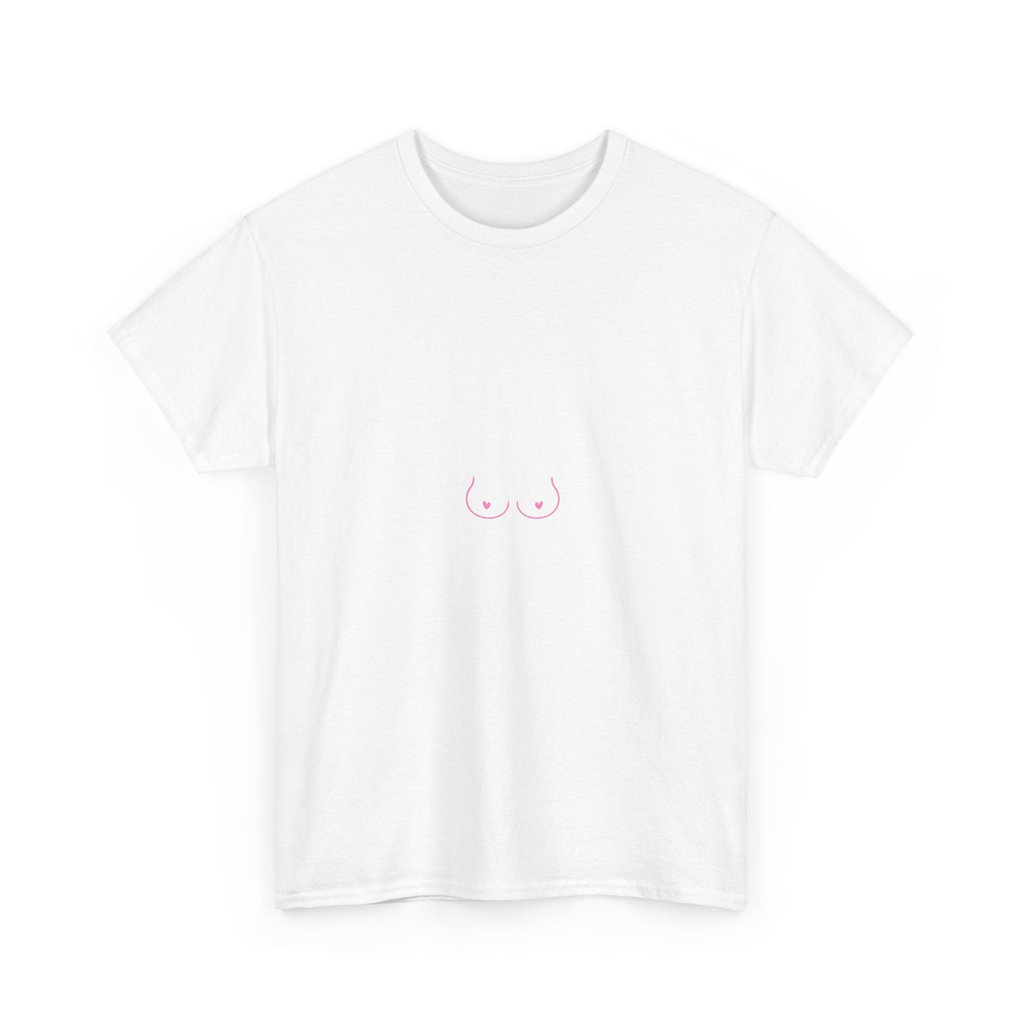 Minimal Pink Boobs Tee — Breast Cancer Awareness Cute Graphic T-Shirt