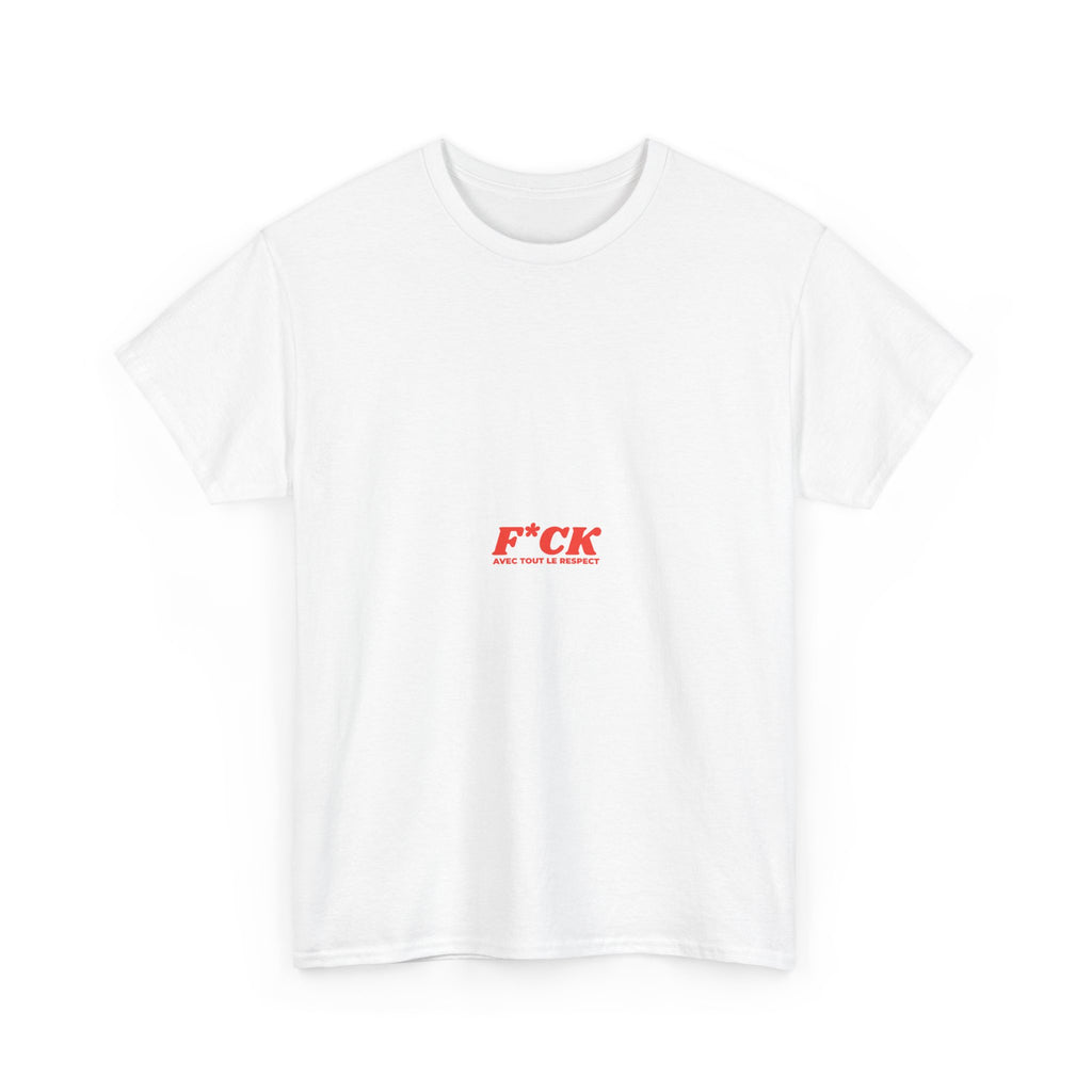 Minimalist 'F*CK' Center Chest Tee - White Cotton Graphic Shirt