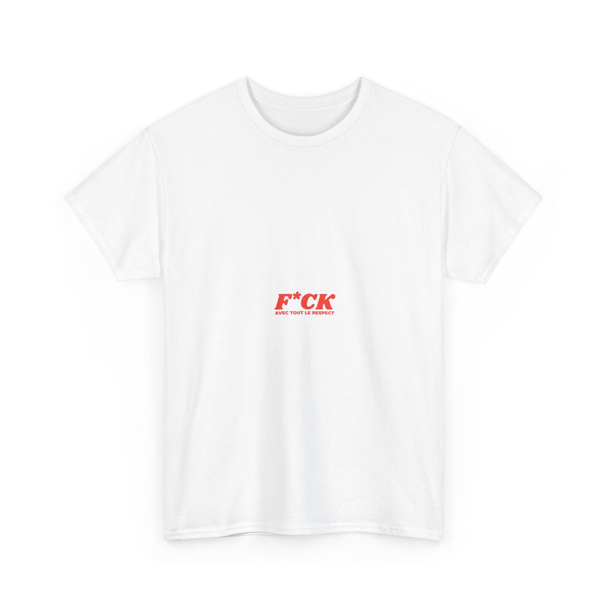 Minimalist 'F*CK' Center Chest Tee - White Cotton Graphic Shirt
