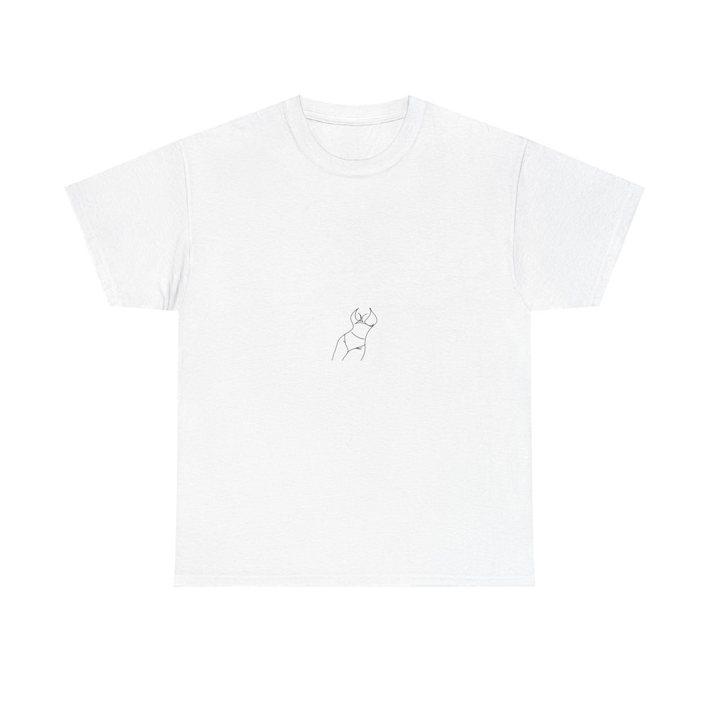 Minimal Line Art Crop Top Tee — Simple Abstract Woman Silhouette Shirt