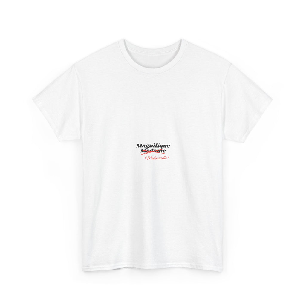 Minimal Script Logo Tee — Small Center Logo White T‑Shirt