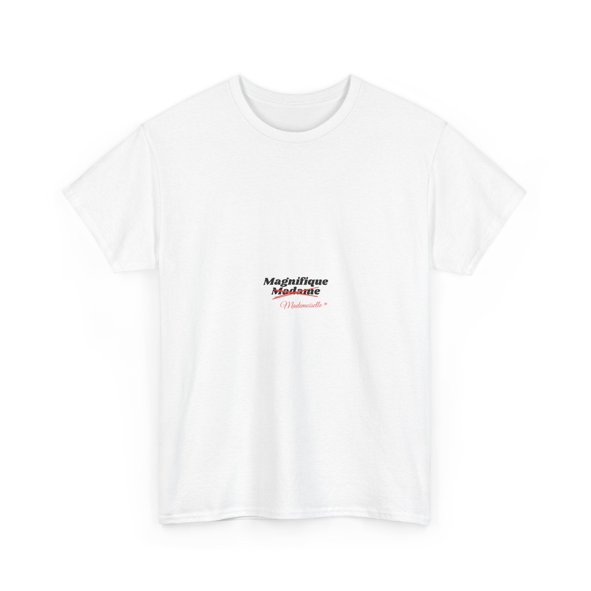 Minimal Script Logo Tee — Small Center Logo White T‑Shirt