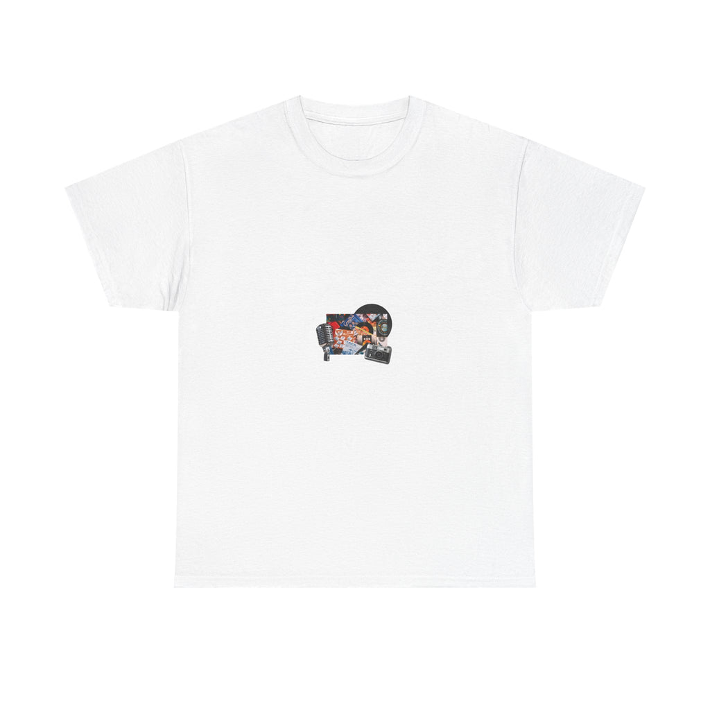 Graphic Tee — Retro Collage Music Design